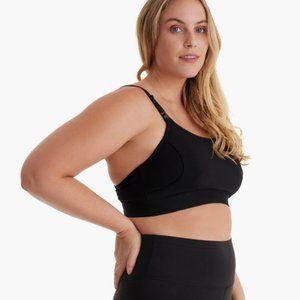$50 NWT Momcozy Black Unwired Seamless Nursing Breastfeeding Maternity Bra sz S